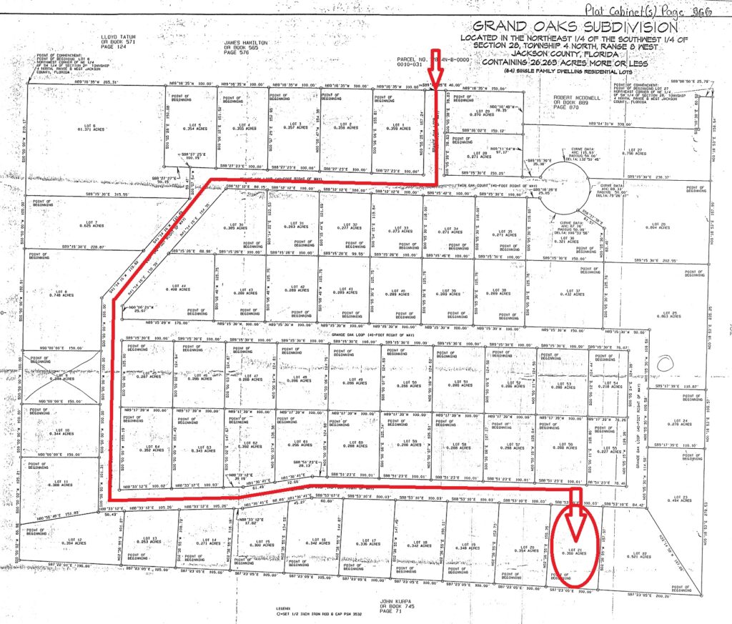 Plat Layout Map to Lot 21